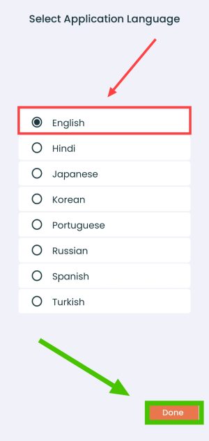 Choose language 