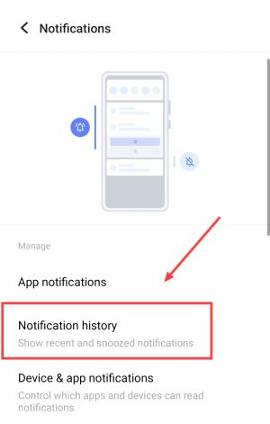 Notification history 