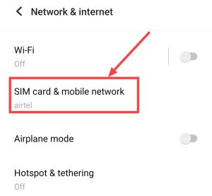 tap on sim card